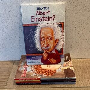 Who Was Albert Einstein? Book LOT Queen Elizabeth Edison Spielberg Gretzky